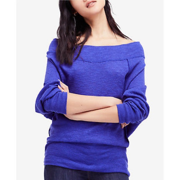 Free People Large Blue Palisades Dolman Shirt - Picture 2 of 3